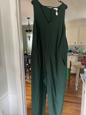 Athleta Forest Green Sleeveless Jumpsuit